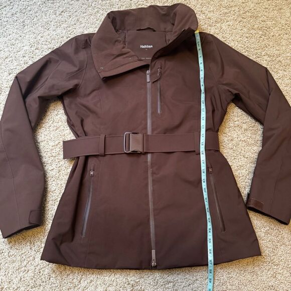 Halfdays Aston Jacket Belted Ski Jacket Brown Spiked Cocoa Small Waterproof - Picture 8 of 12